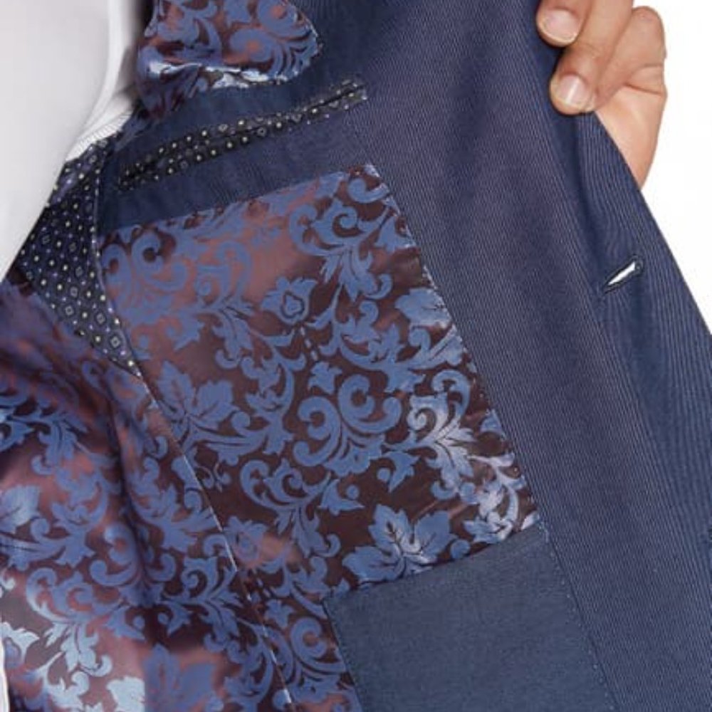 SAVILE ROW CO Brixton Extra Trim Blue Blazer 40R - Picture 3 of 3